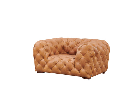 Divani Casa Dexter Transitional Camel Full Italian Leather Lounge Chair