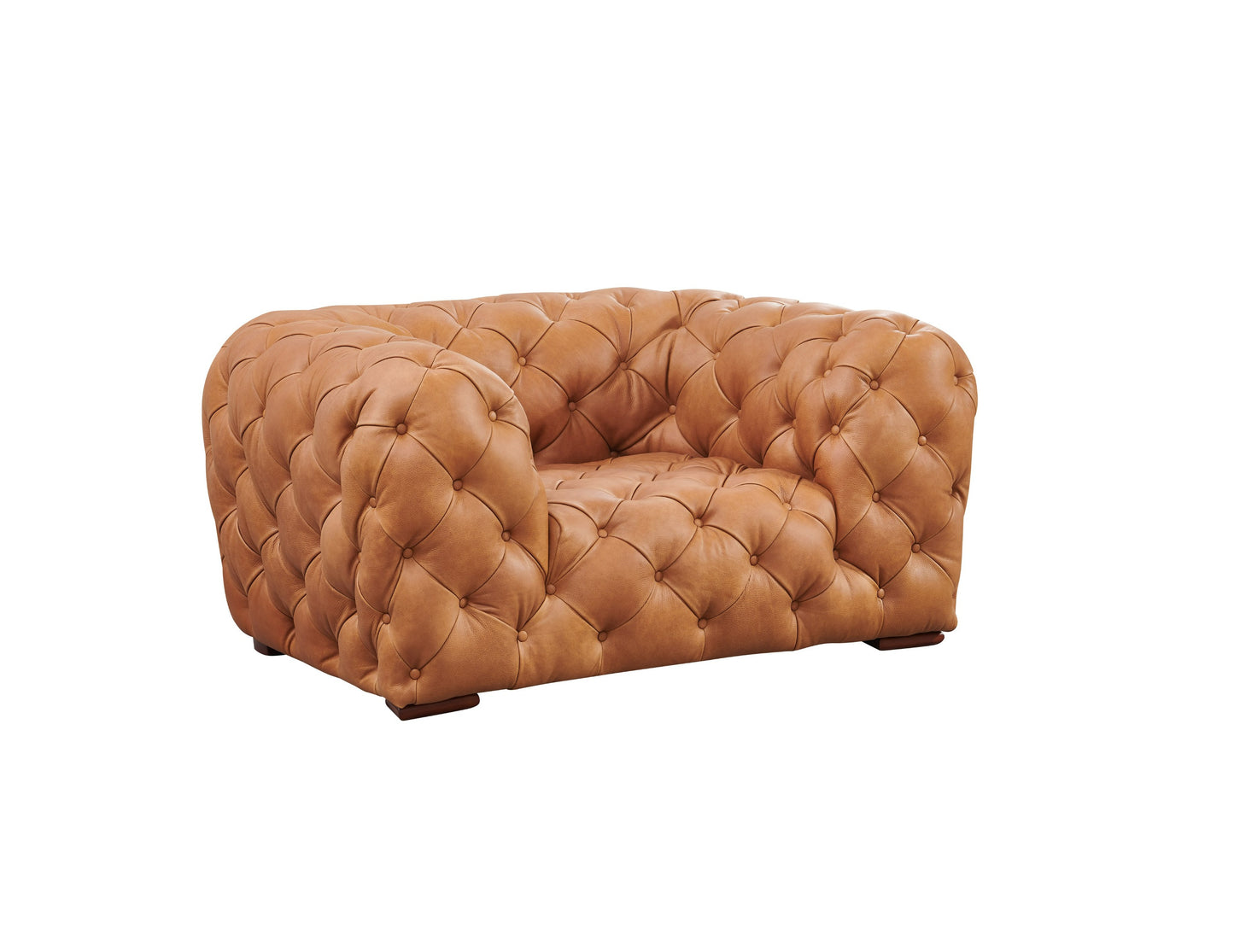 Divani Casa Dexter Transitional Camel Full Italian Leather Lounge Chair