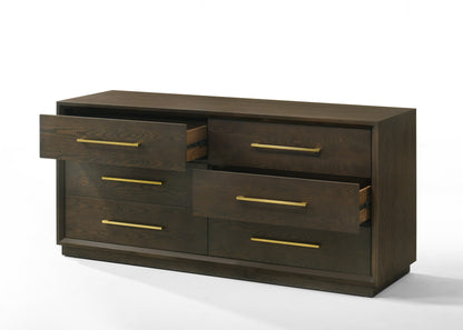 Modrest Manhattan Contemporary Brown Oak and Gold Dresser