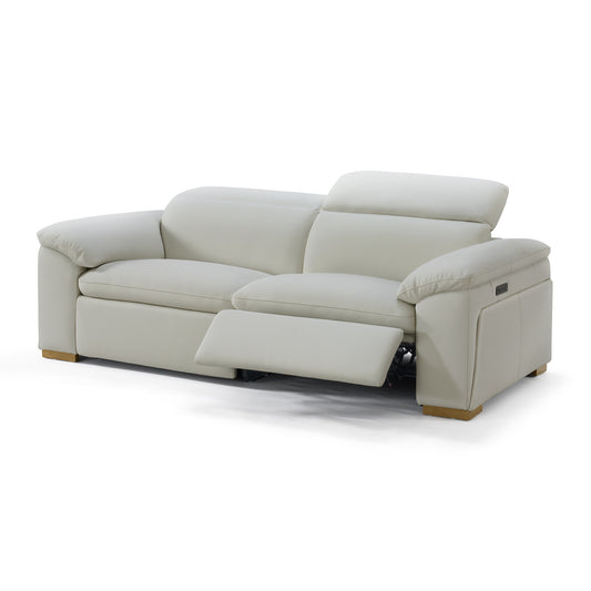 Divani Casa Gregory Modern Off-White Leather Sofa w/ 2 Recliners