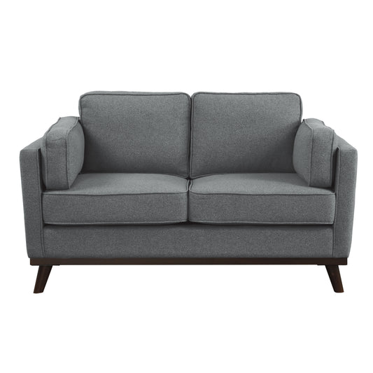 Homelegance Bedos Gray Loveseat Textured Fabric Upholstery 8289GY-2