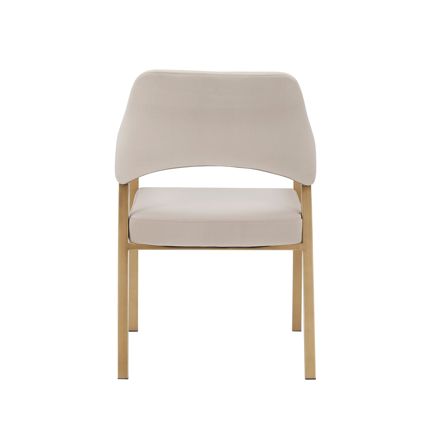 Modrest George Modern Beige Fabric Antique Brass Dining Chair