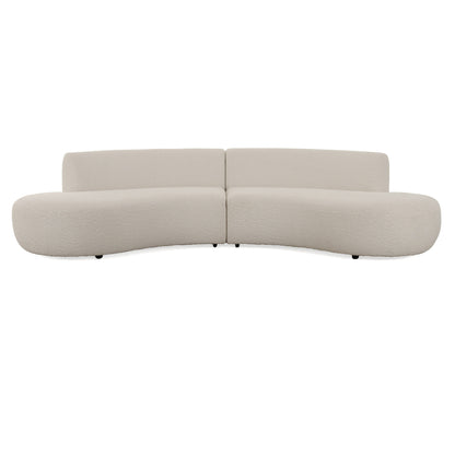 Divani Casa Weldon Modern Off-White Fabric Curved Sectional