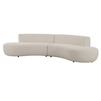 Divani Casa Weldon Modern Off-White Fabric Curved Sectional