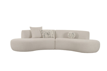 Divani Casa Weldon Modern Off-White Fabric Curved Sectional