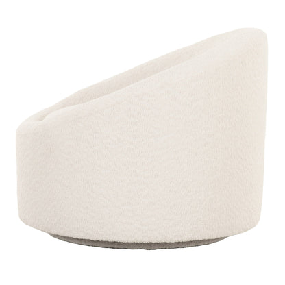 Modrest Frontier Glam Off-White Fabric Accent Chair