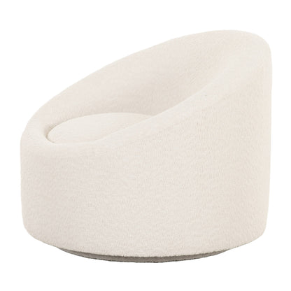 Modrest Frontier Glam Off-White Fabric Accent Chair