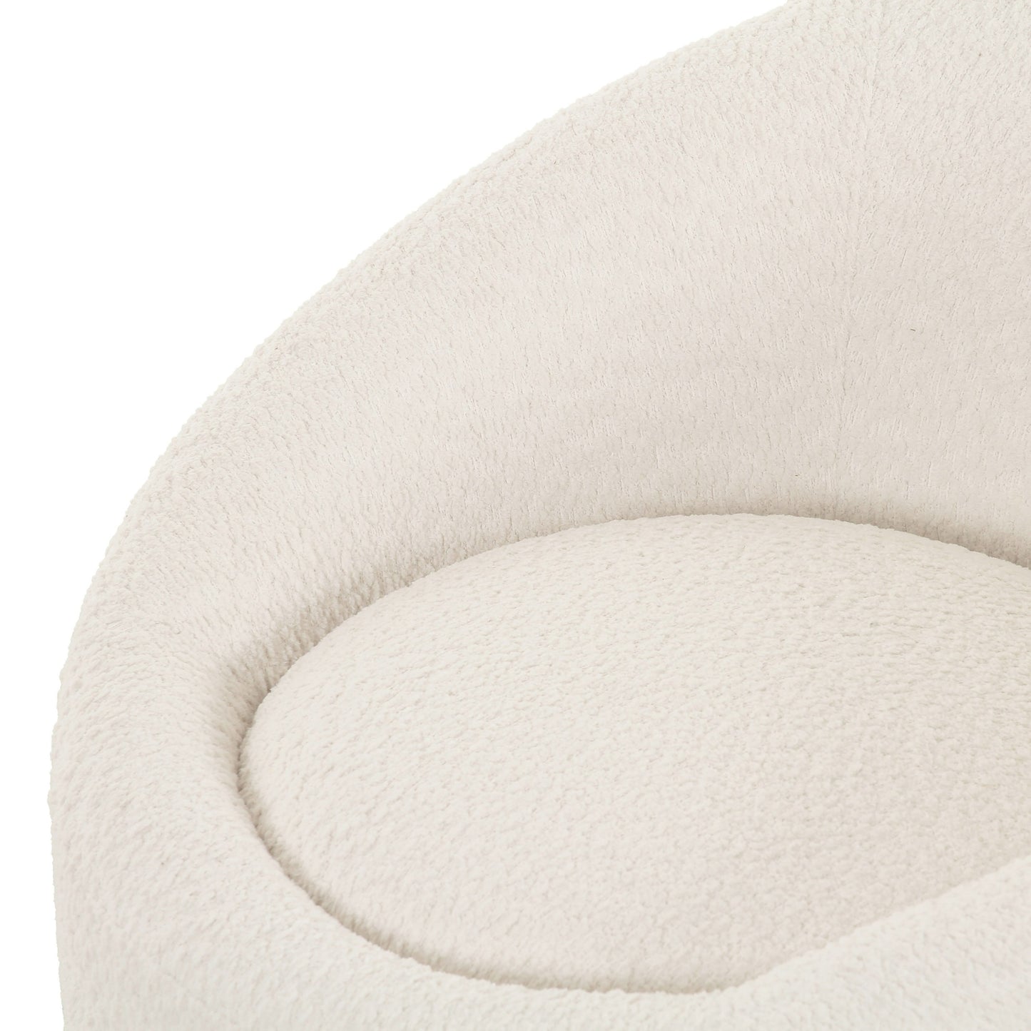 Modrest Frontier Glam Off-White Fabric Accent Chair