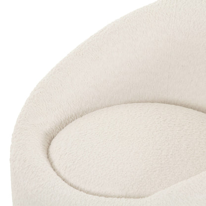 Modrest Frontier Glam Off-White Fabric Accent Chair