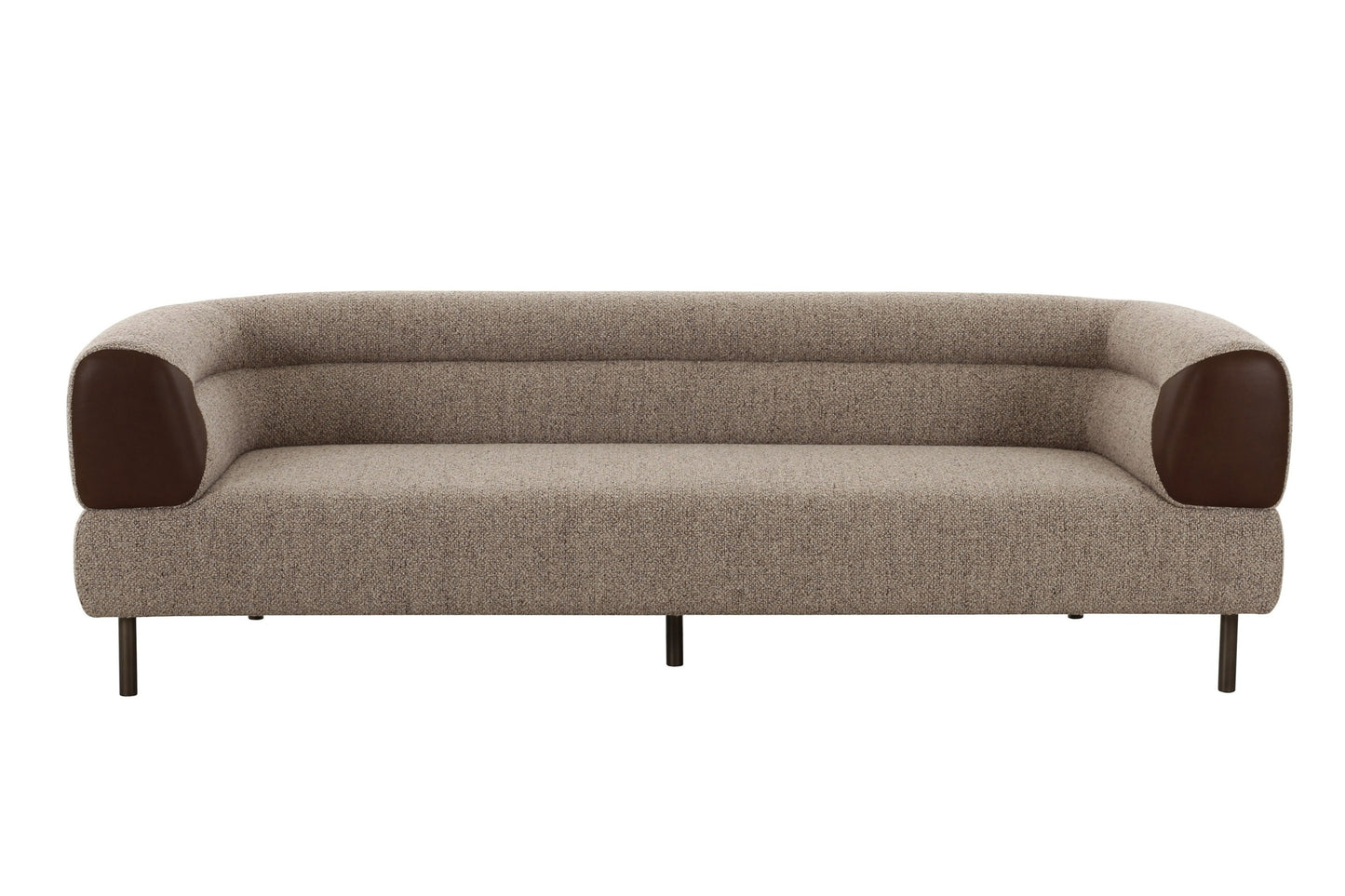 Divani Casa Plume Modern Brown Fabric Sofa