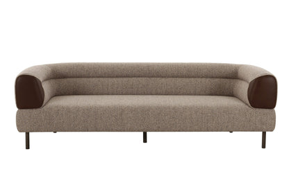 Divani Casa Plume Modern Brown Fabric Sofa