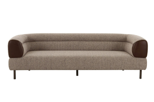 Divani Casa Plume Modern Brown Fabric Sofa