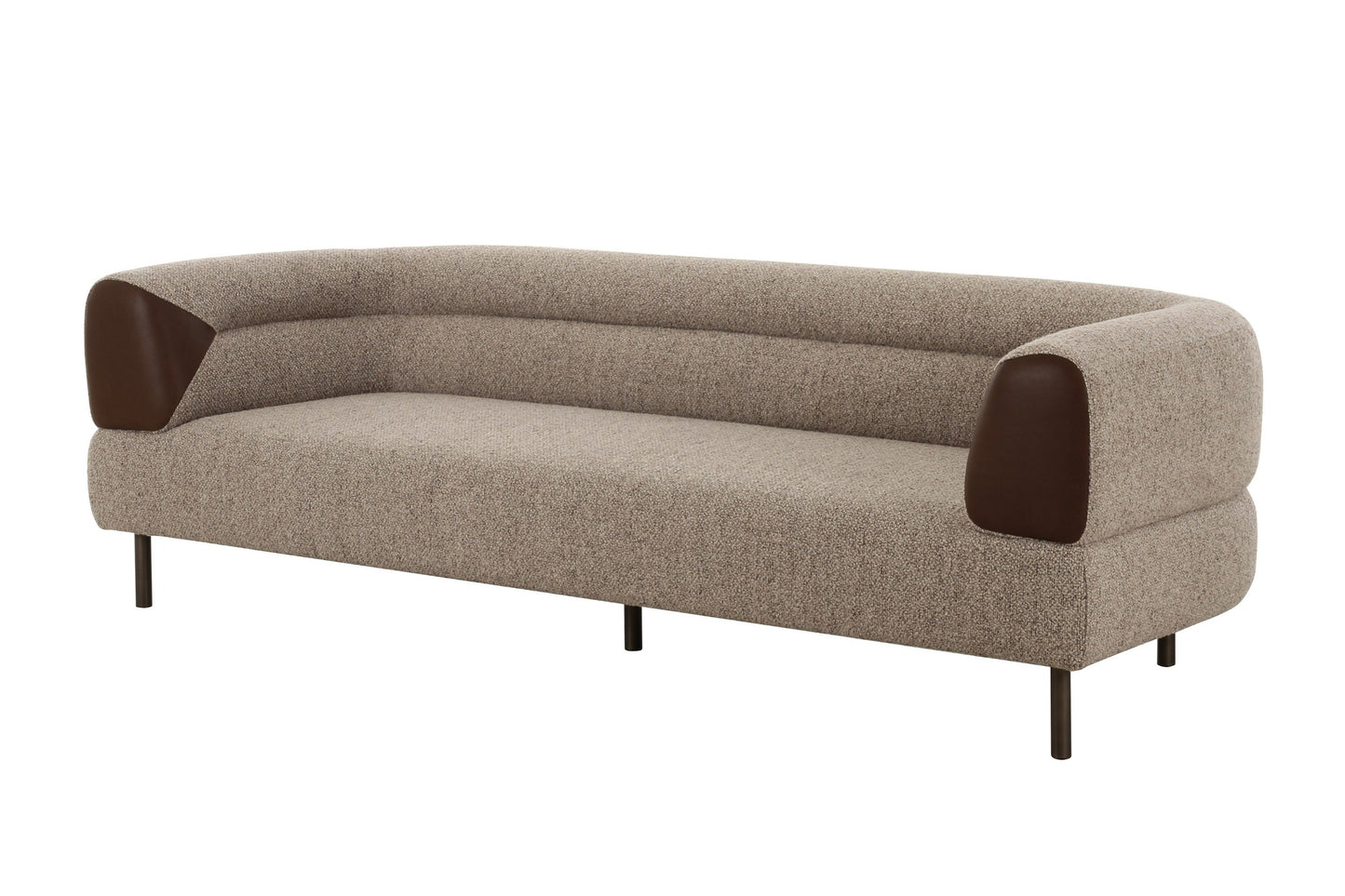 Divani Casa Plume Modern Brown Fabric Sofa