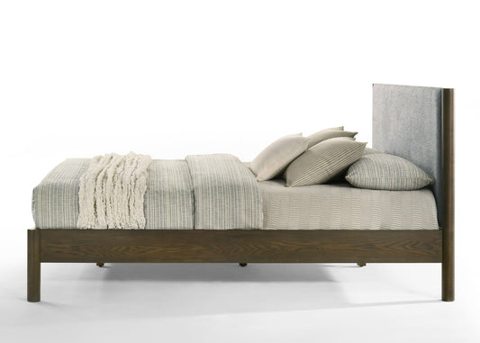 Modrest Carolina Modern Grey Fabric Wenge Bed
