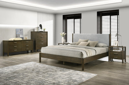 Modrest Carolina Modern Grey Fabric Wenge Bed
