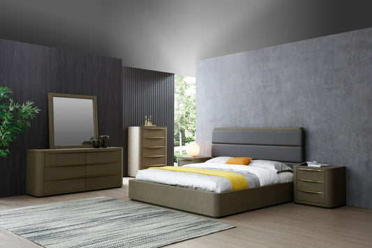 Modrest Lois Modern Beige Shagreen Brass Dresser