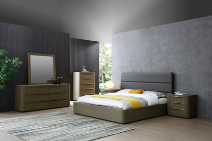 Modrest Lois Modern Beige Shagreen Brass Chest