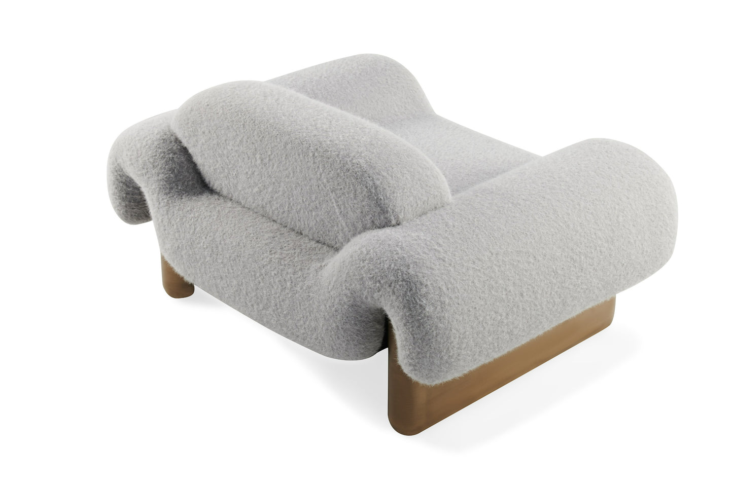 Divani Casa Imagine Contemporary Grey Fabric Antique Brass Accent Chair