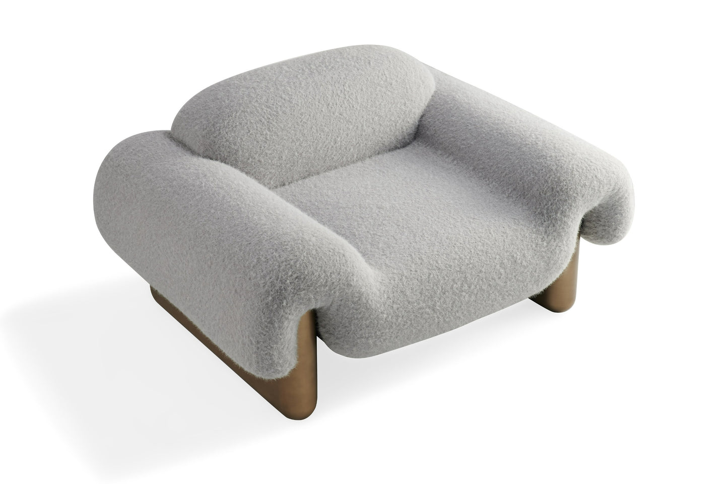 Divani Casa Imagine Contemporary Grey Fabric Antique Brass Accent Chair