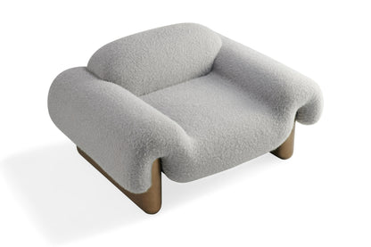 Divani Casa Imagine Contemporary Grey Fabric Antique Brass Accent Chair