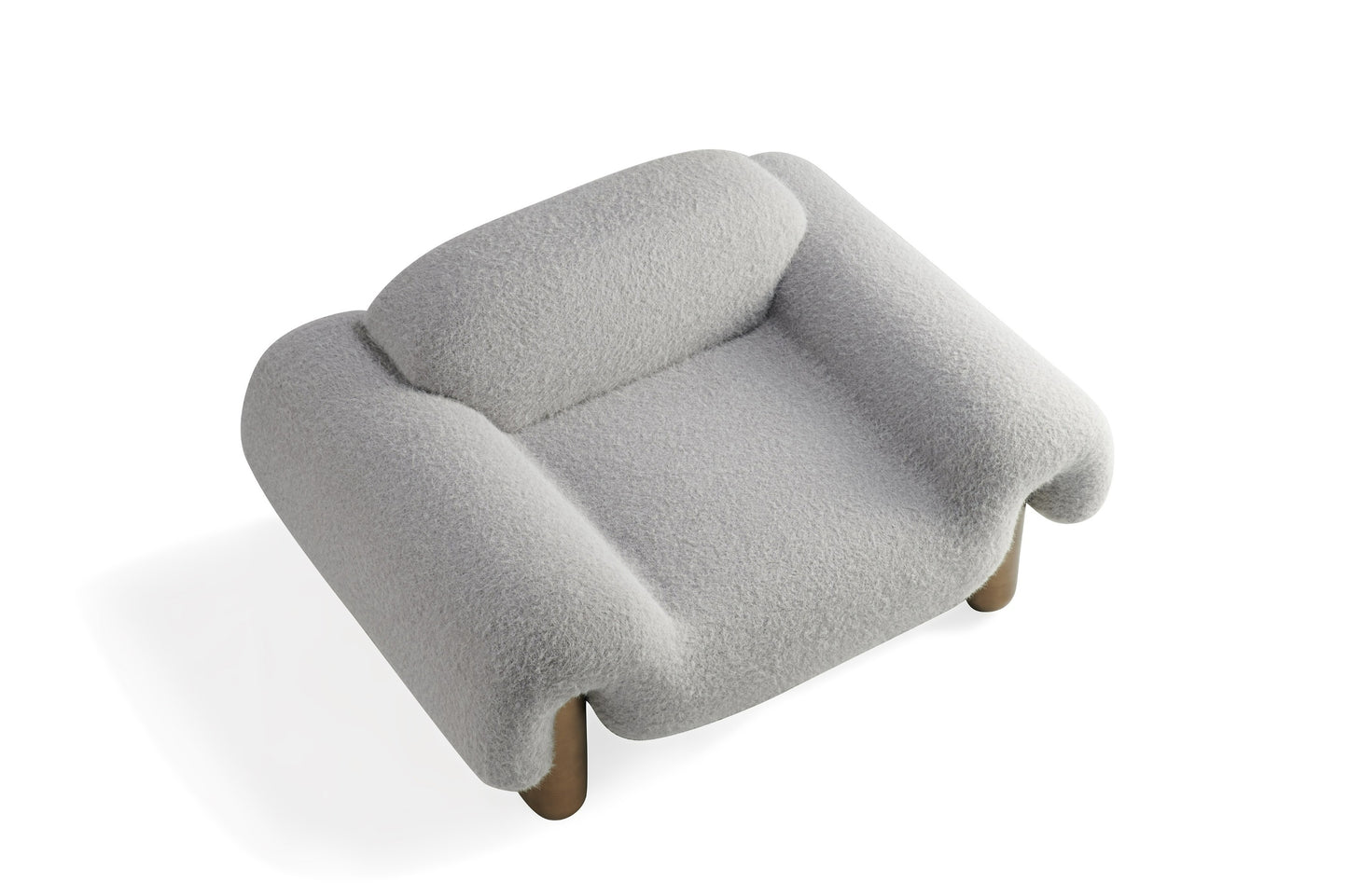 Divani Casa Imagine Contemporary Grey Fabric Antique Brass Accent Chair