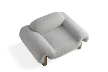 Divani Casa Imagine Contemporary Grey Fabric Antique Brass Accent Chair