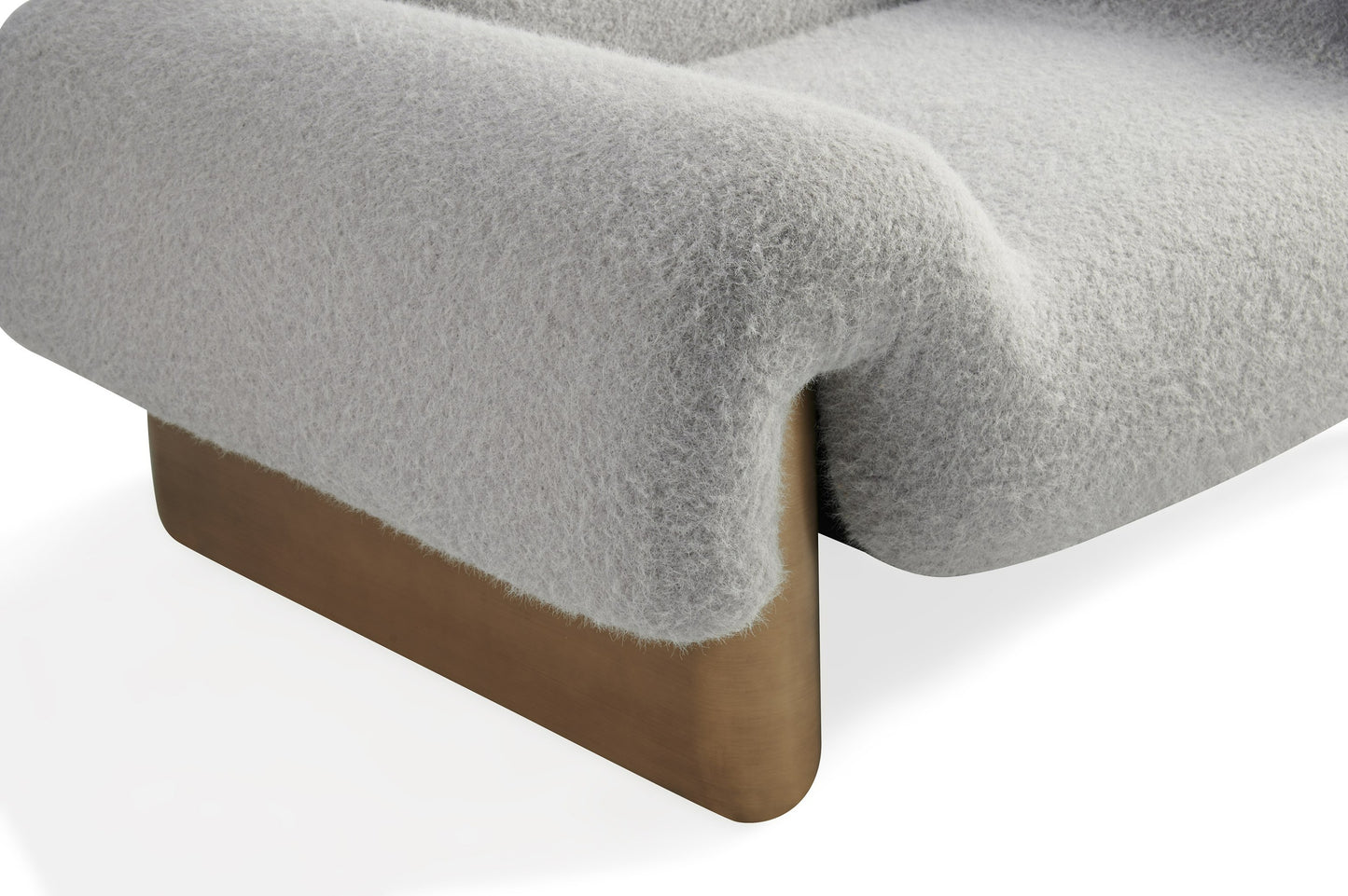 Divani Casa Imagine Contemporary Grey Fabric Antique Brass Accent Chair