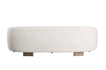 Divani Casa Thrive Modern Beige Fabric Antique Brass Sofa