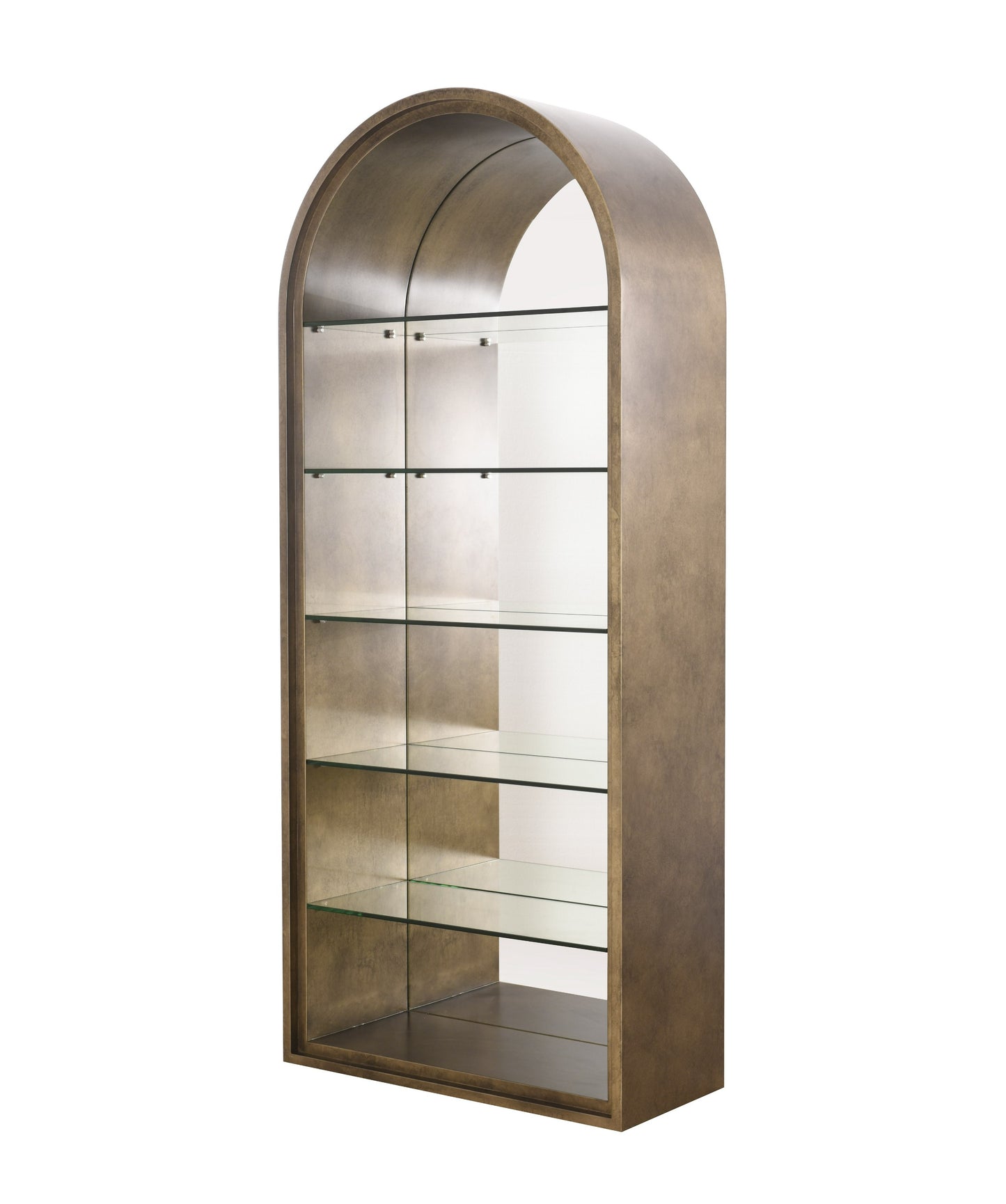Modrest Poise Modern Antique Brass Mirror Bookcase