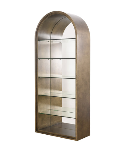 Modrest Poise Modern Antique Brass Mirror Bookcase