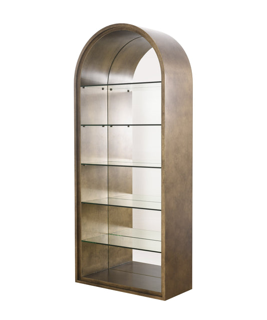 Modrest Poise Modern Antique Brass Mirror Bookcase