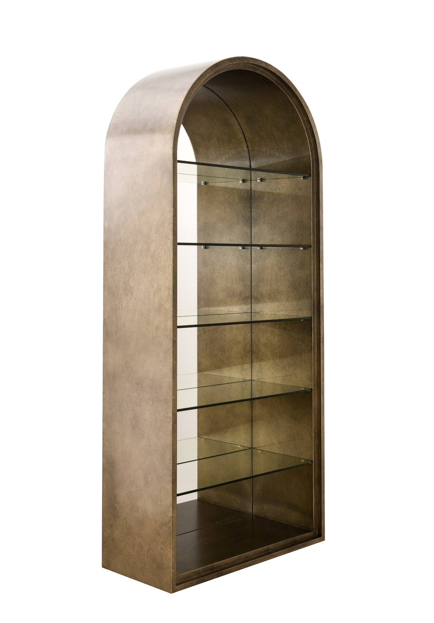 Modrest Poise Modern Antique Brass Mirror Bookcase