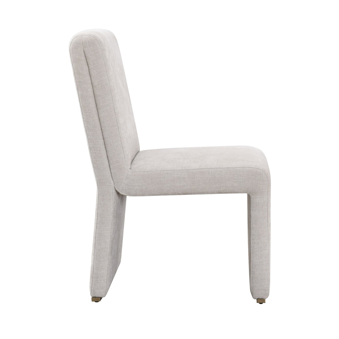 Modrest Bounty Modern Beige Fabric Antique Brass Dining Chair