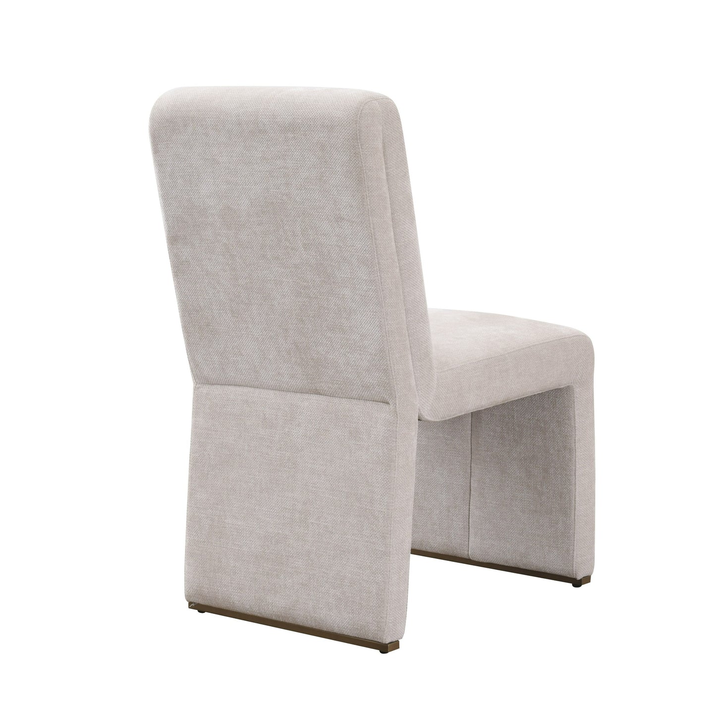 Modrest Bounty Modern Beige Fabric Antique Brass Dining Chair