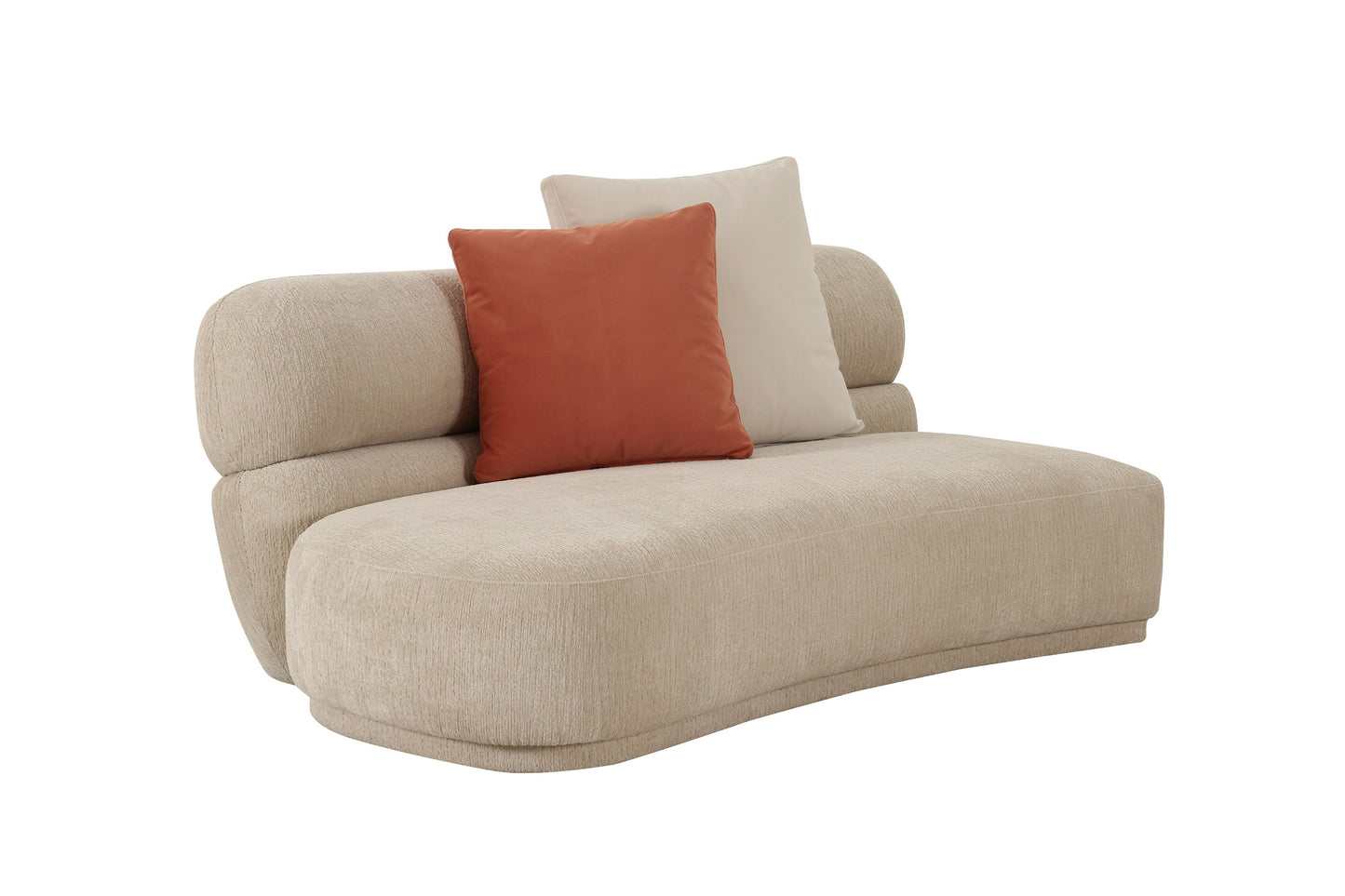 Divani Casa Knight Modern Beige Fabric Curved Sectional