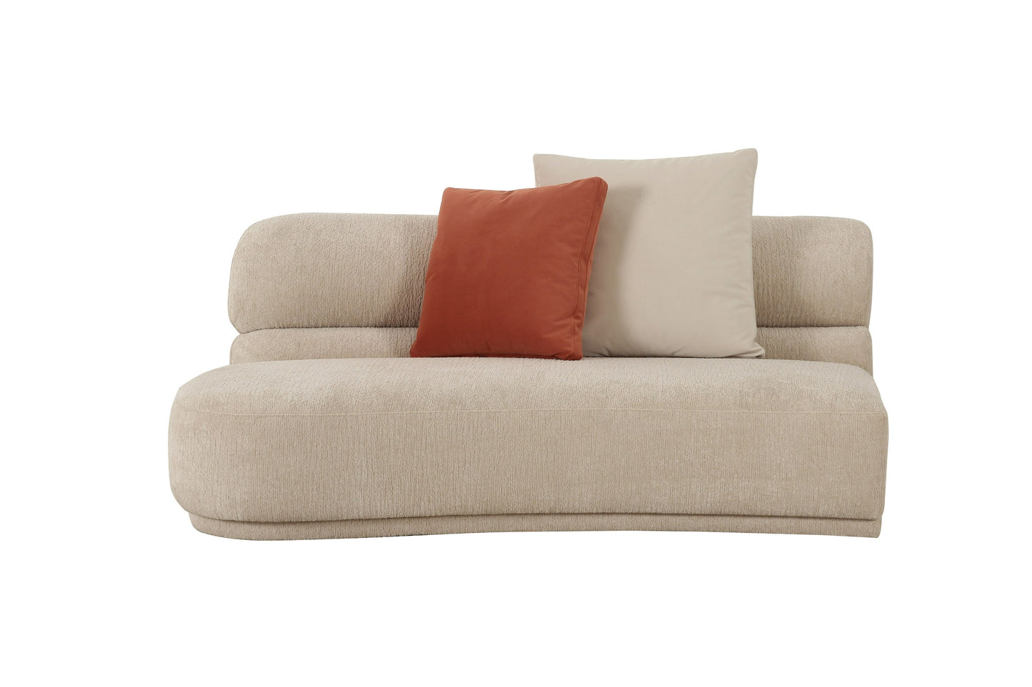 Divani Casa Knight Modern Beige Fabric Curved Sectional