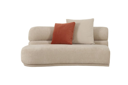 Divani Casa Knight Modern Beige Fabric Curved Sectional