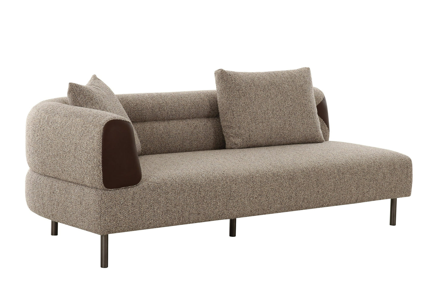 Divani Casa Plume Modern Brown Fabric Sectional Sofa