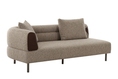 Divani Casa Plume Modern Brown Fabric Sectional Sofa