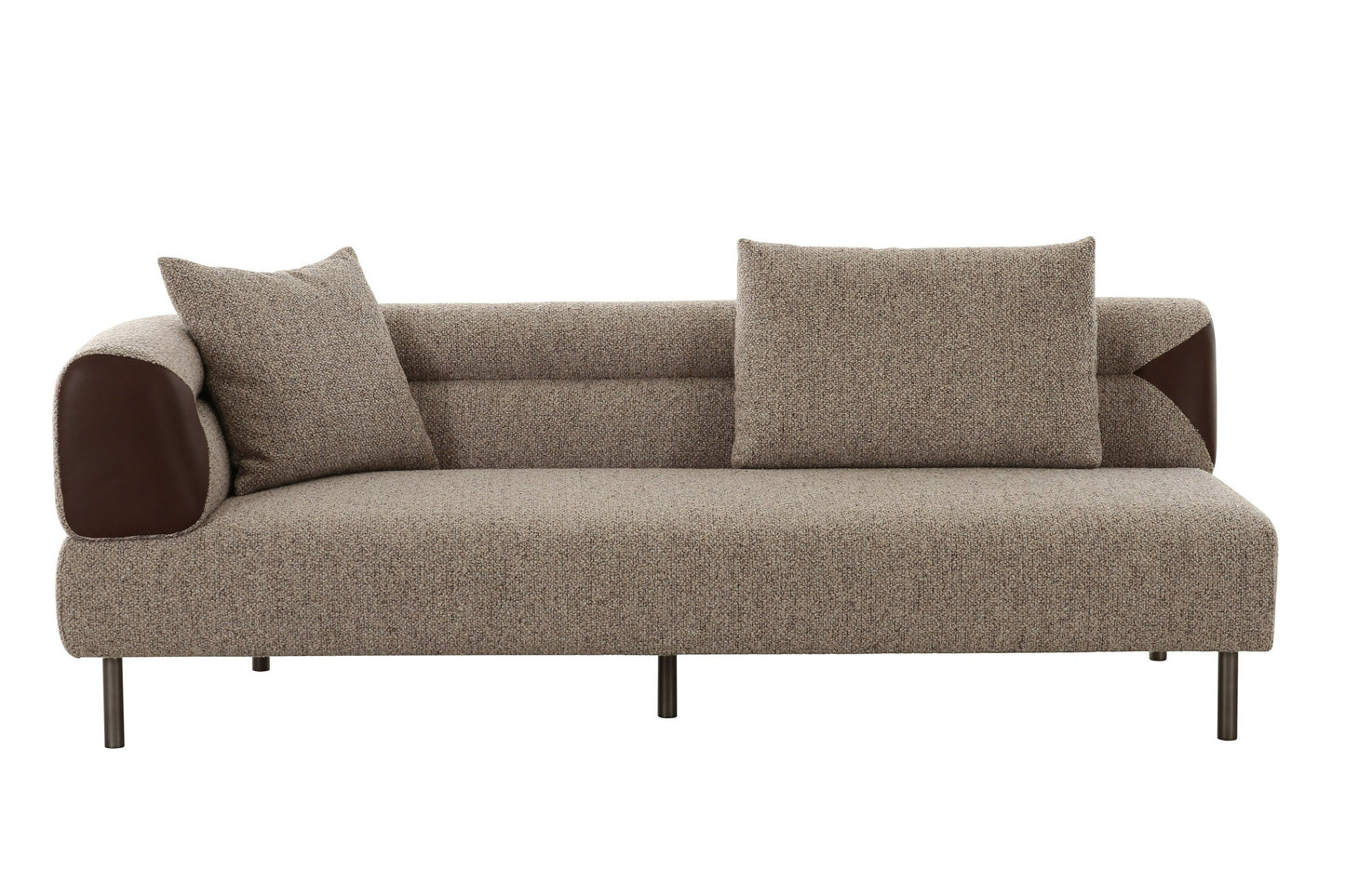 Divani Casa Plume Modern Brown Fabric Sectional Sofa