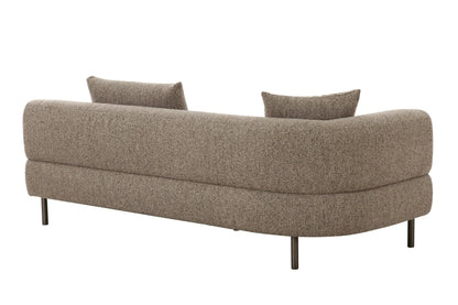 Divani Casa Plume Modern Brown Fabric Sectional Sofa