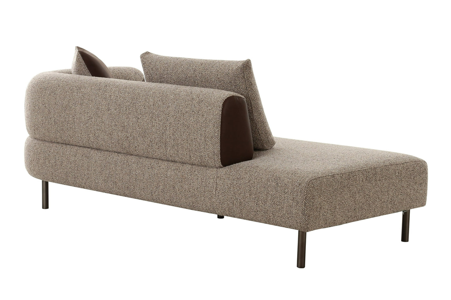 Divani Casa Plume Modern Brown Fabric Sectional Sofa