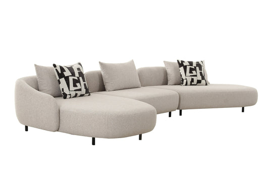 Divani Casa Marge Contemporary Beige Sectional Sofa