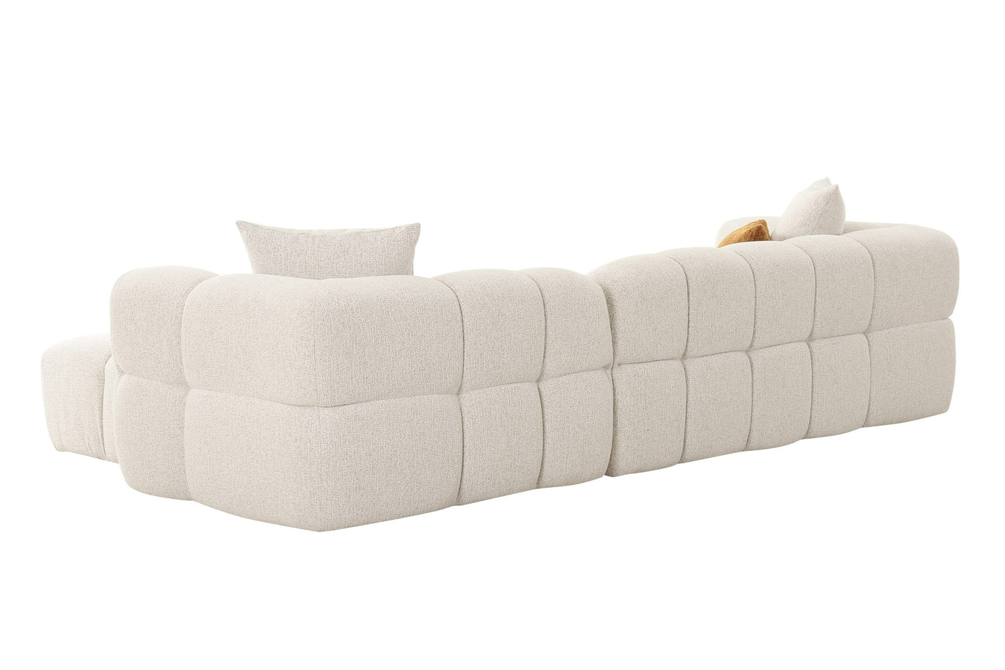 Divani Casa Freya Modern Beige Fabric Sectional w/ Console