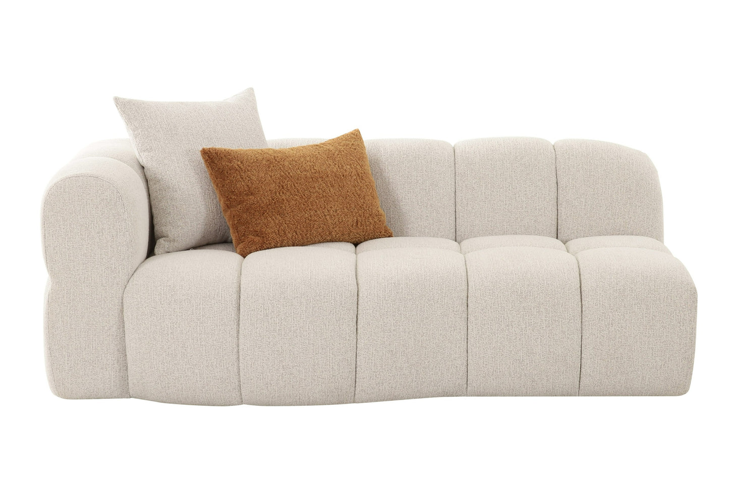 Divani Casa Freya Modern Beige Fabric Sectional w/ Console