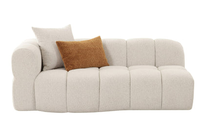Divani Casa Freya Modern Beige Fabric Sectional w/ Console