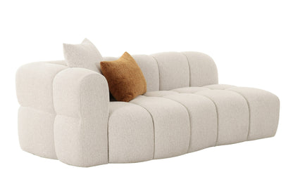 Divani Casa Freya Modern Beige Fabric Sectional w/ Console