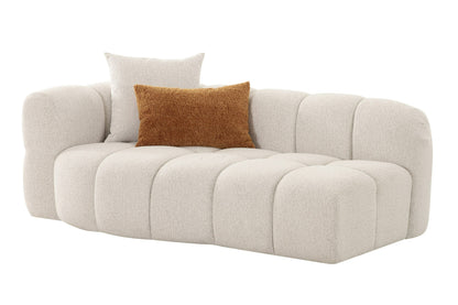 Divani Casa Freya Modern Beige Fabric Sectional w/ Console