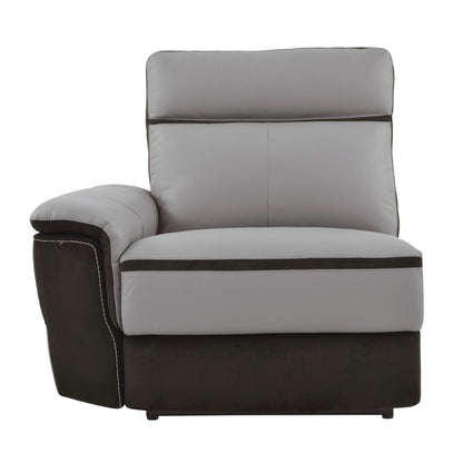 Homelegance Laertes Power Reclining Loveseat in Charcoal and Taupe Gray 8318-2PW
