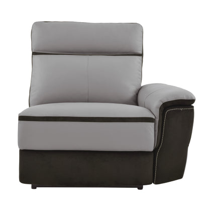 Homelegance Laertes Power Reclining Sectional Sofa Charcoal and Taupe Gray 8318-5C1PW